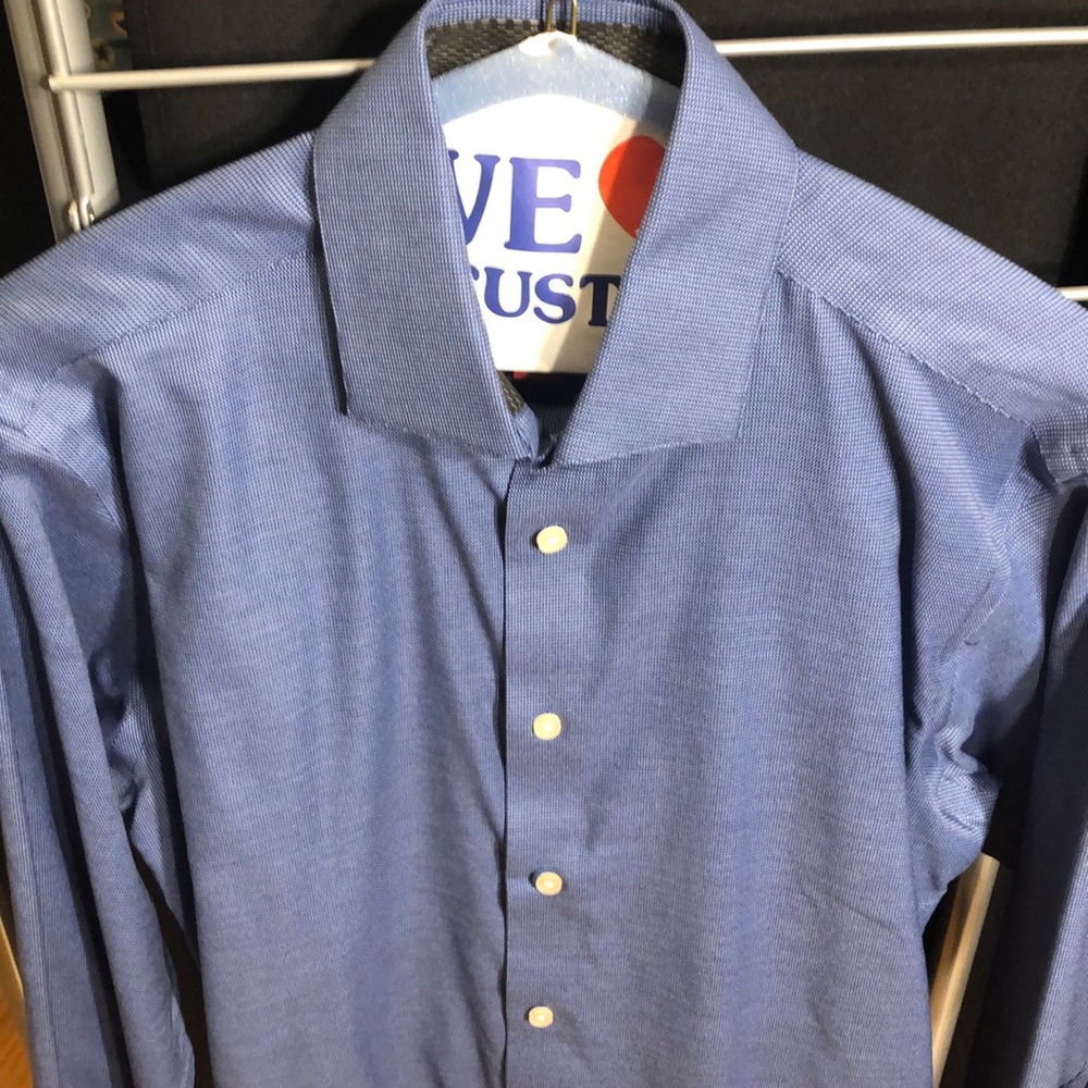 Kenneth Cole navy blue dress shirt: 16; 32/33